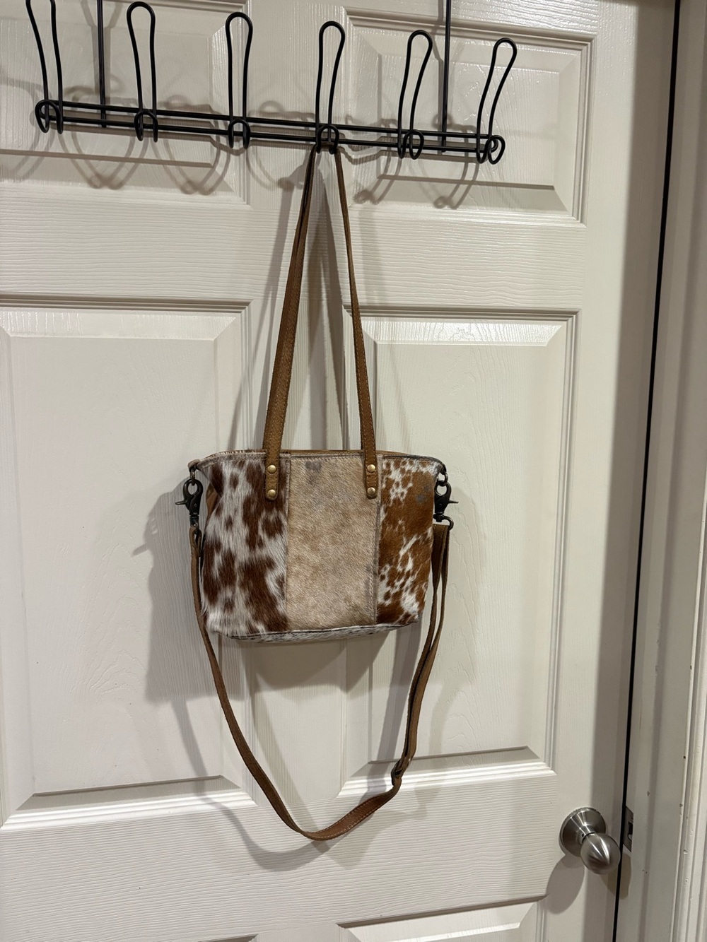 Myra leather and cowhide purse